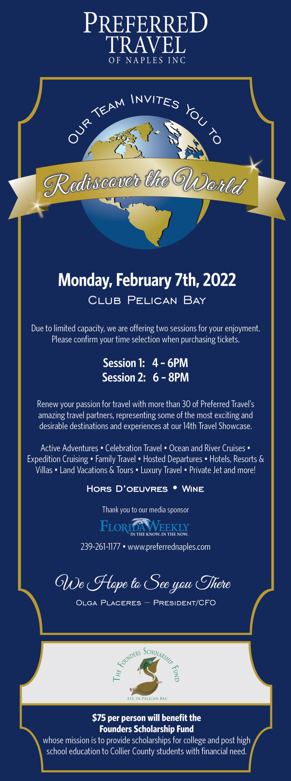 Preferred Travel Showcase 2022 Founders Scholarship Fund